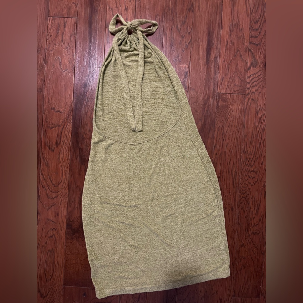 Green Halter Tie Dress